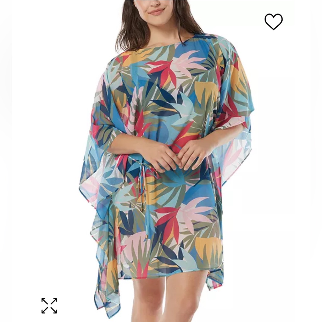 Nwt Coco Reef Contours Sz Small Med Women’s Chiffon Swim Caftan Cover-Up Dress!